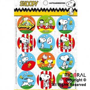SNOOPY STICKERS AUTOADHESIVOS X 24 UNIDADES